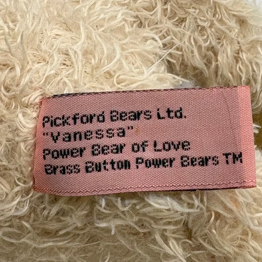 Pickford Brass Button Bears Vanessa Power Bear of Love Rose Quartz Necklace 2000
